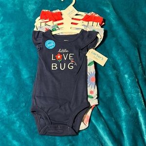 Carters baby 5 pack of onesies floral and ladybugs